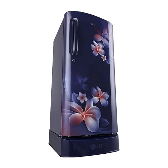 LG 190 L Direct Cool Single Door 3 Star Refrigerator with Base Drawer  (Blue Plumeria, GL-D201ABPX)